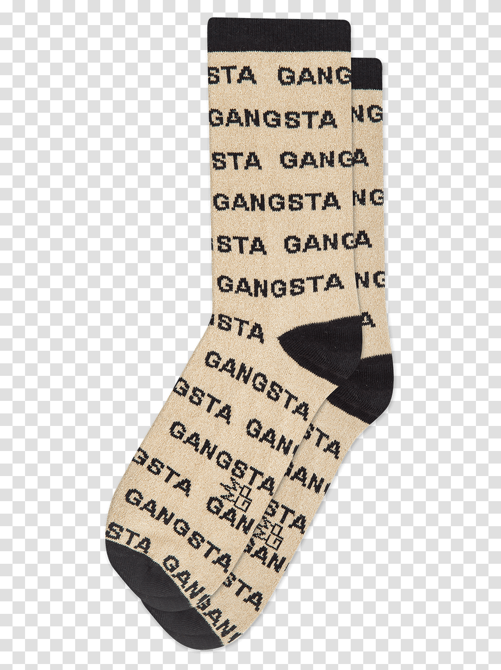 Gangsta Gangsta Socks, Text, Clothing, Apparel, Stocking Transparent Png