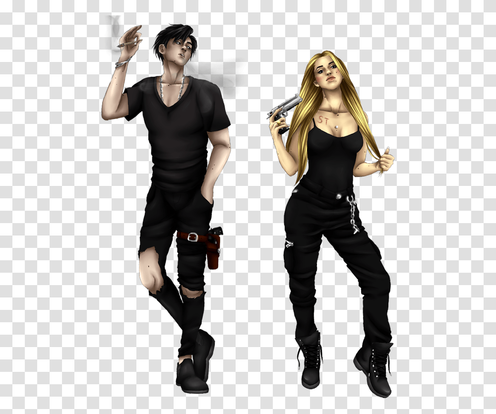 Gangster Couple By Pinduri Gangster Girl, Person, Female, Shoe Transparent Png