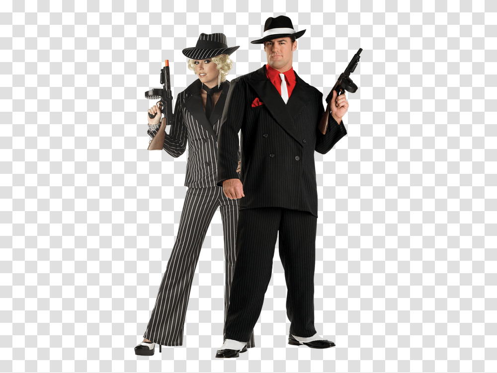 Gangster Gangsta Lady Costume, Suit, Overcoat, Clothing, Person Transparent Png