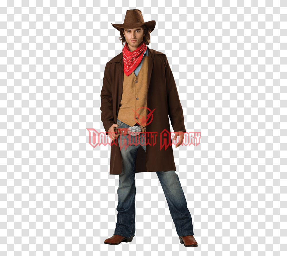 Gangster Hat Cowboy Costume Ideas For Men Hd Download Outlaw Halloween Costume, Clothing, Coat, Overcoat, Person Transparent Png