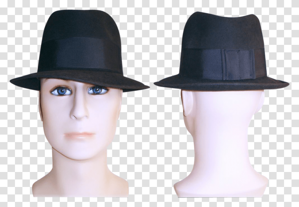 Gangster Hat Fedora, Apparel, Person, Human Transparent Png
