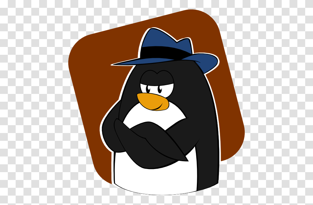 Gangster Penguin Svg Clip Arts Fedora Linux Penguin, Cowboy Hat, Label Transparent Png