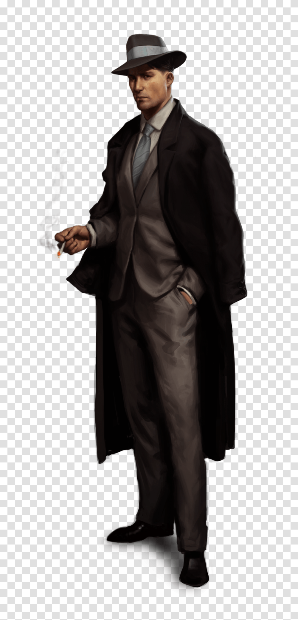 Gangster, Person, Overcoat, Hat Transparent Png