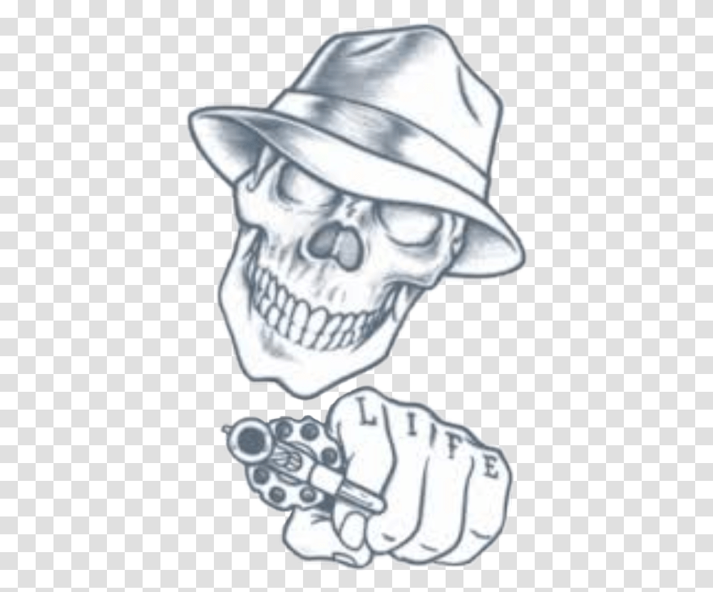 Gangster Skull Tattoo Designs, Person, Helmet, Baseball Cap Transparent Png