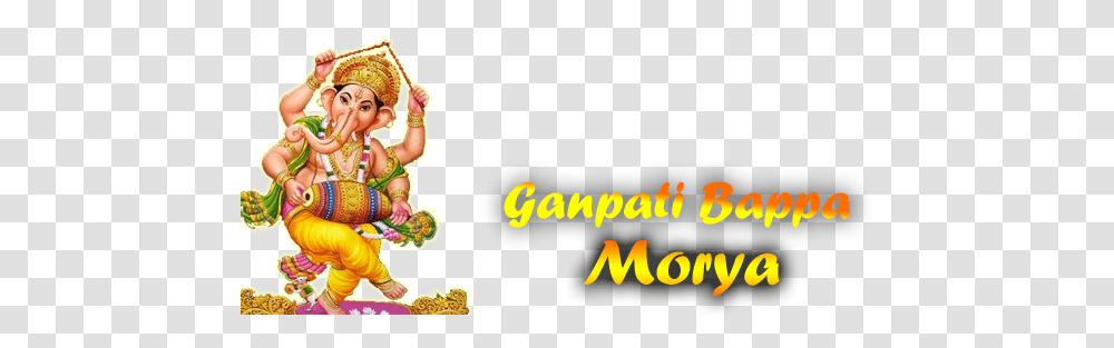 Ganpati Bappa Morya Text Hd, Person, Food, Plant, Alphabet Transparent Png