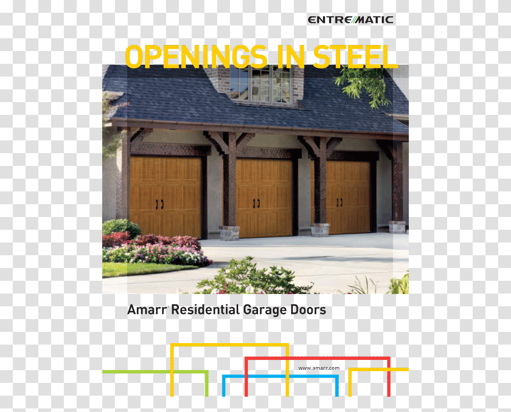 Garage Door Single 3 Car Garage Door, Housing, Building, House, Plant Transparent Png