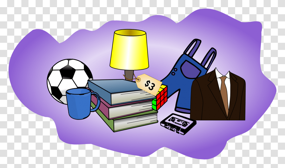 Garage Sale Items Cartoon, Table Lamp, Soccer Ball, Team Sport, Lampshade Transparent Png