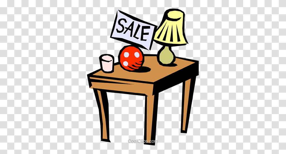 Garage Sale Royalty Free Vector Clip Art Illustration, Furniture, Table, Coffee Table, Tabletop Transparent Png