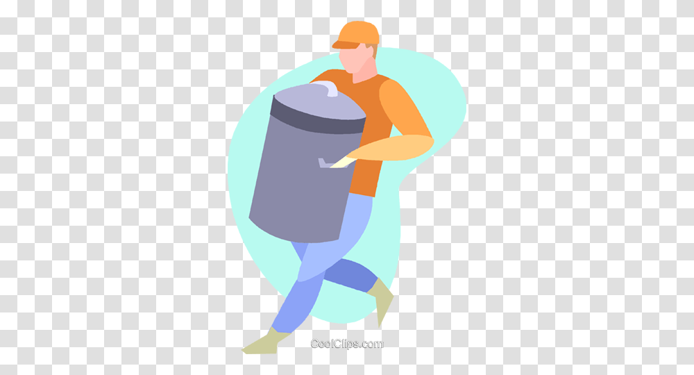 Garbage Man Royalty Free Vector Clip Art Illustration, Barrel, Tin, Can, Poster Transparent Png