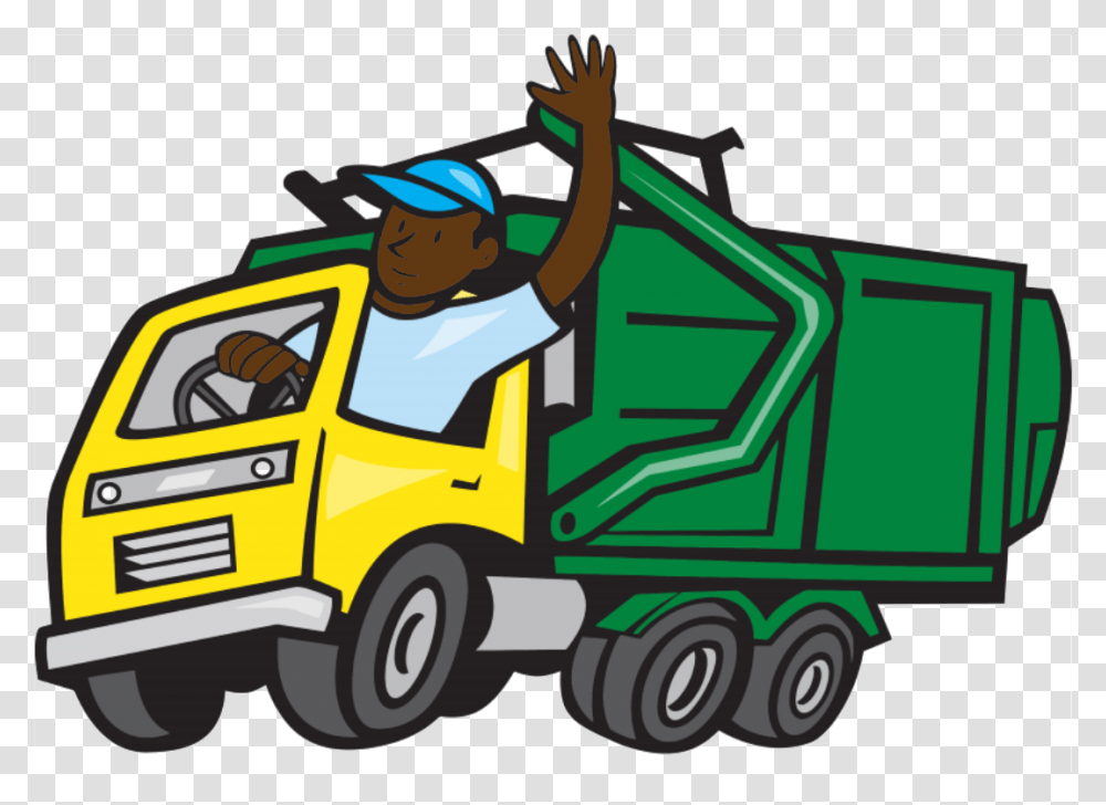 Garbage Truck Cartoon, Fire Truck, Vehicle, Transportation, Automobile Transparent Png