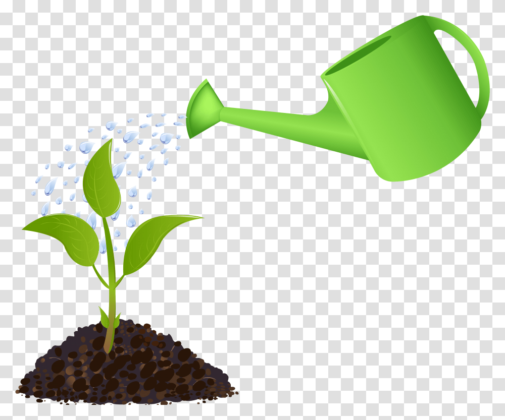 Garden Clipart Water Garden Watering A Plant, Tin, Can, Watering Can, Shovel Transparent Png