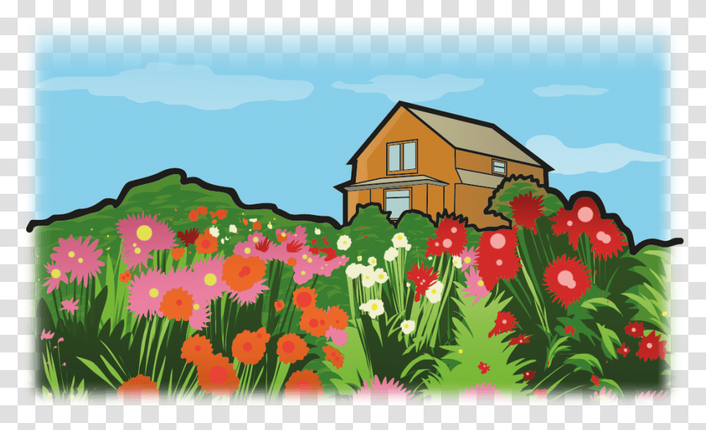 Garden Download Illustration, Nature, Outdoors, Housing, Building Transparent Png