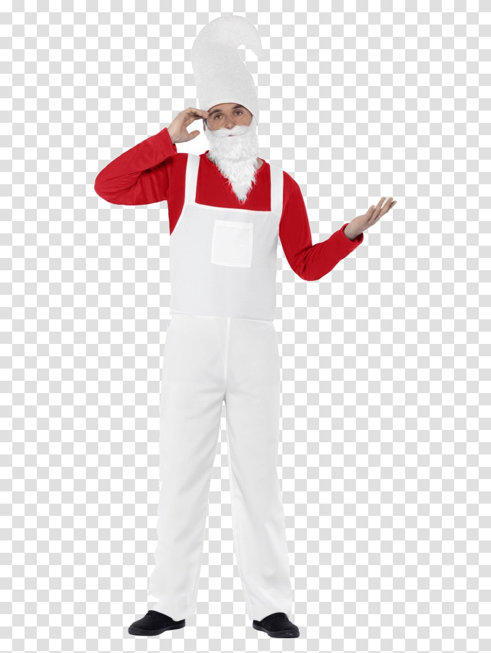 Garden Gnome White Christmas Costume Men, Person, Human, Sleeve Transparent Png
