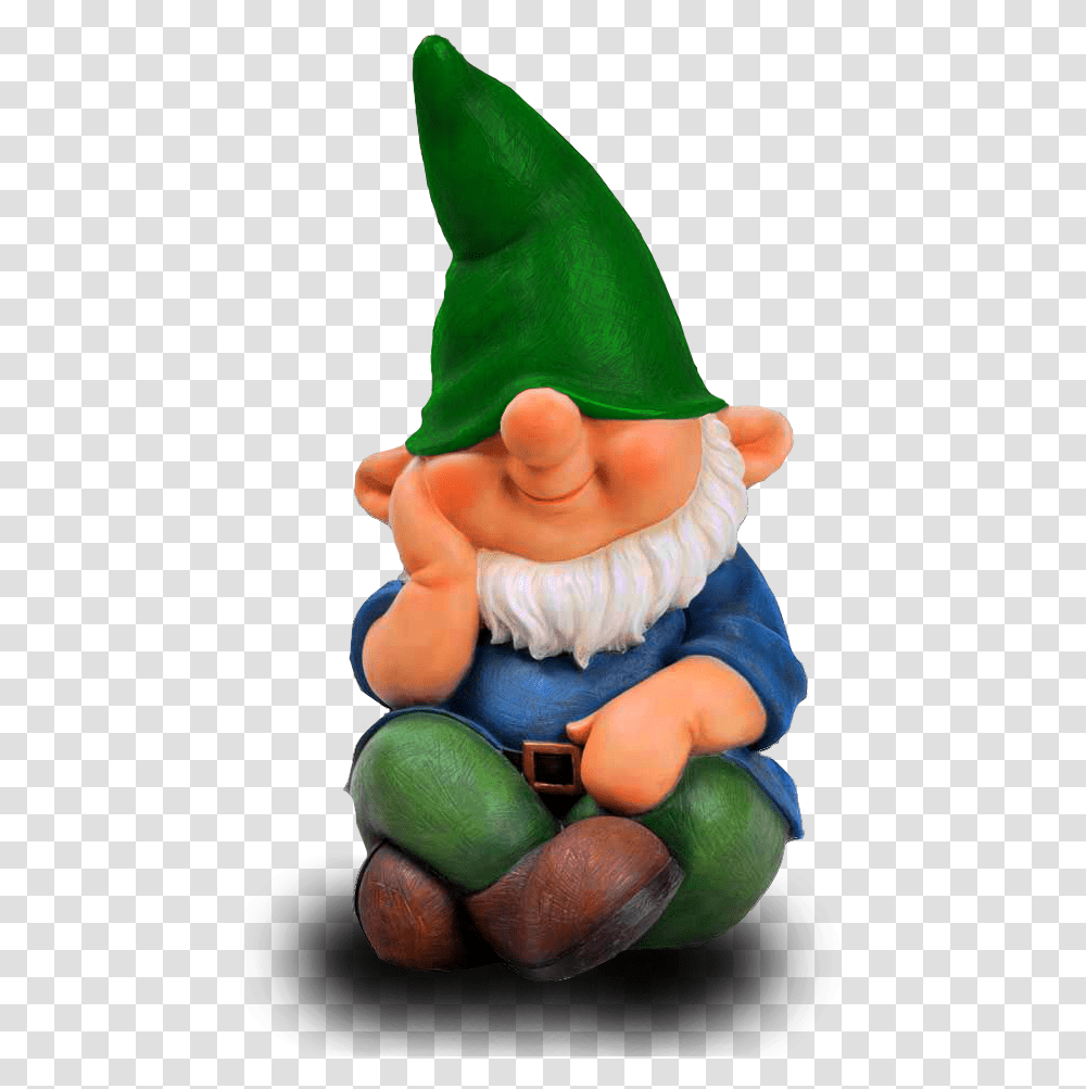 Garden Gnomes Sitting Down, Figurine, Apparel, Person Transparent Png