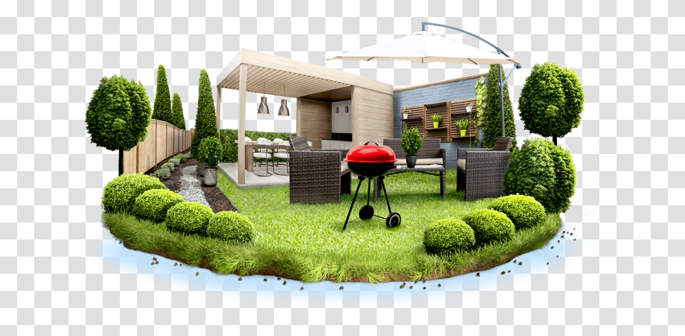 Garden Grass, Plant, Lawn, Chair, Patio Umbrella Transparent Png