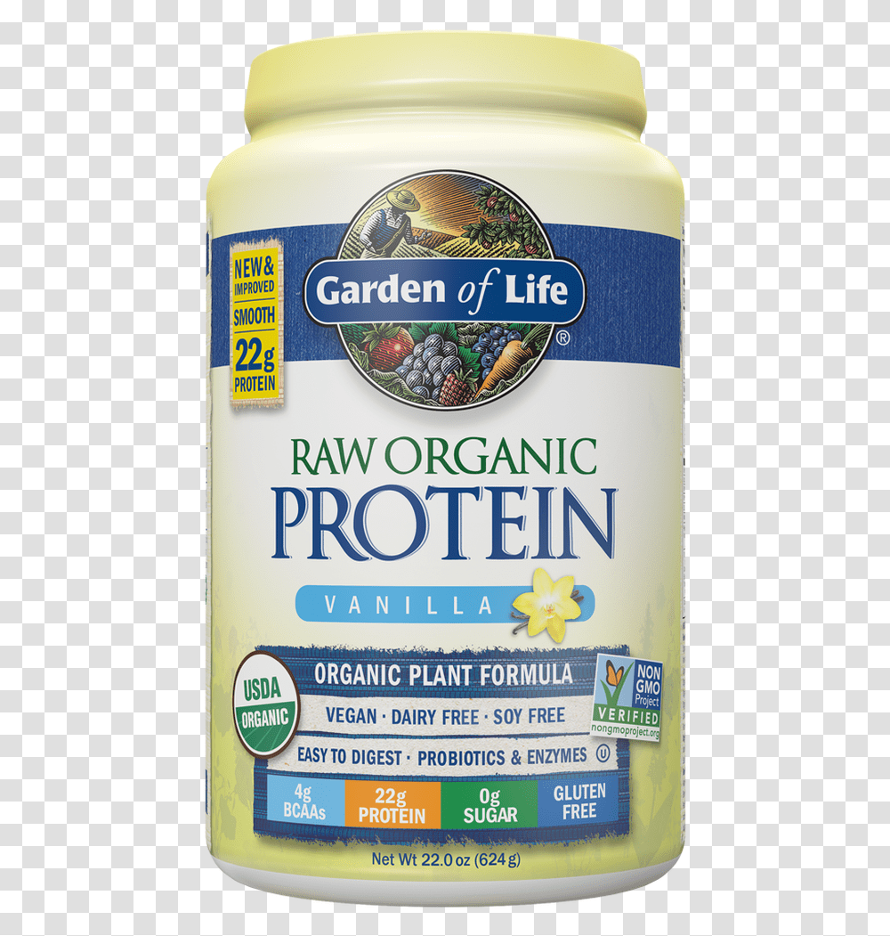 Garden Of Life Raw Organic Protein Vanilla, Label, Liquor, Alcohol Transparent Png