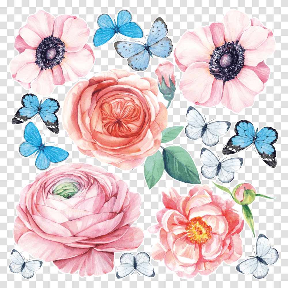 Garden Roses, Floral Design, Pattern Transparent Png