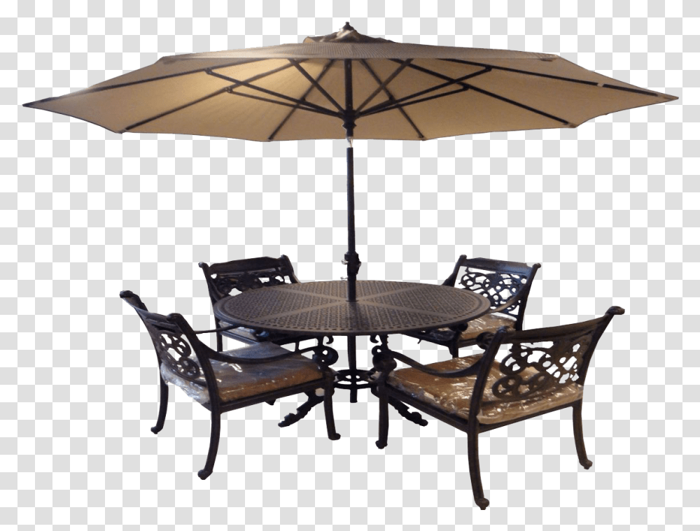 Garden Table Chair, Patio Umbrella, Garden Umbrella, Furniture, Tabletop Transparent Png