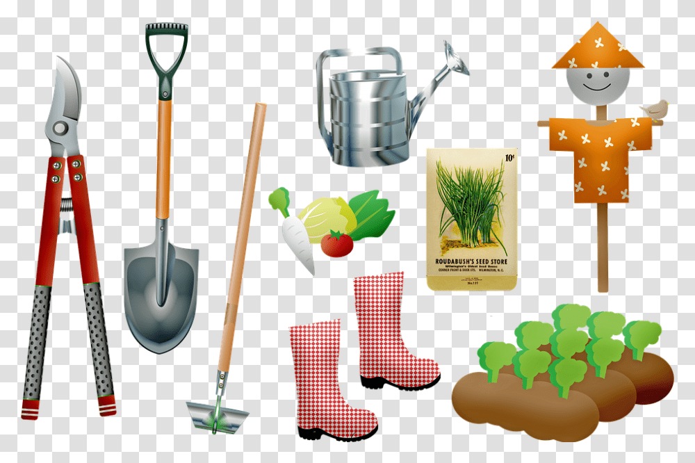Garden Tools Plants Growing Seeds Shovel Gardening Garden, Jar, Vase, Pottery, Potted Plant Transparent Png
