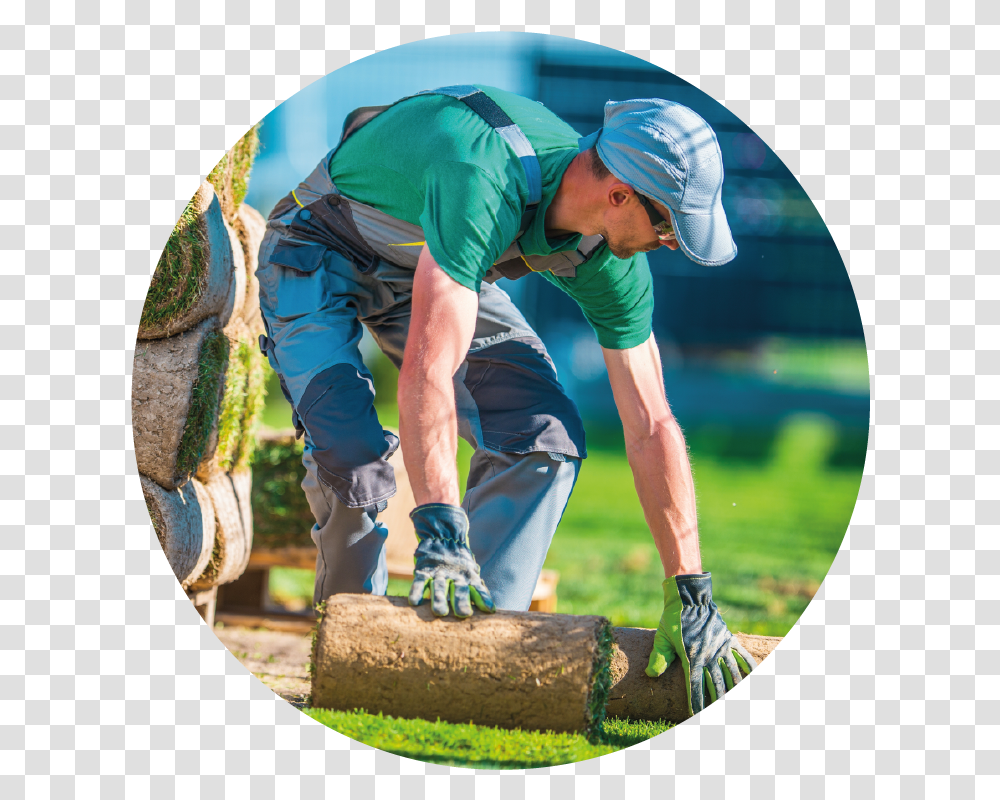 Garden Workers Cutting Grass, Person, Hat, Sport Transparent Png