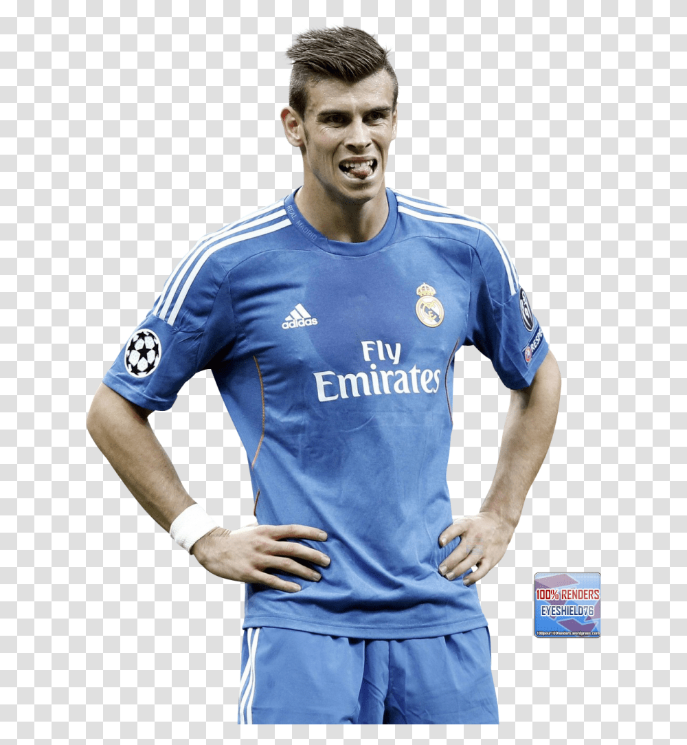 Gareth Bale Gareth Bale Real Madrid Blue Jersey, Apparel, Shirt, Person Transparent Png