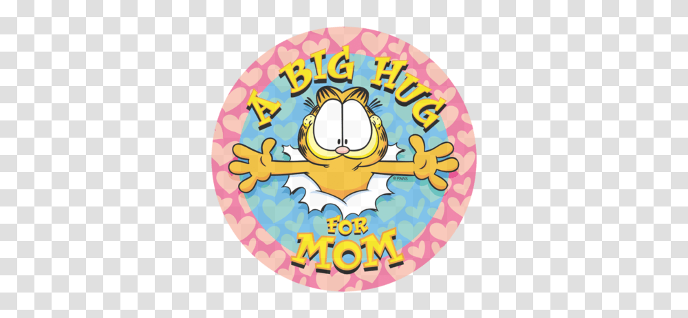 Garfield A Big Hug For Mom Mens Regular Fit T Shirt, Logo, Badge Transparent Png