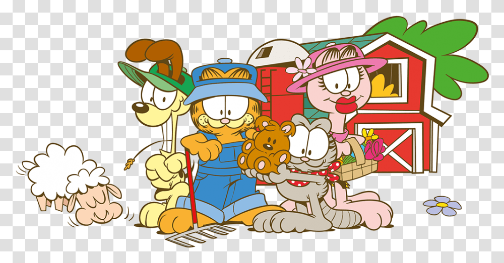 Garfield And Family, Outdoors, Crowd, Drawing Transparent Png