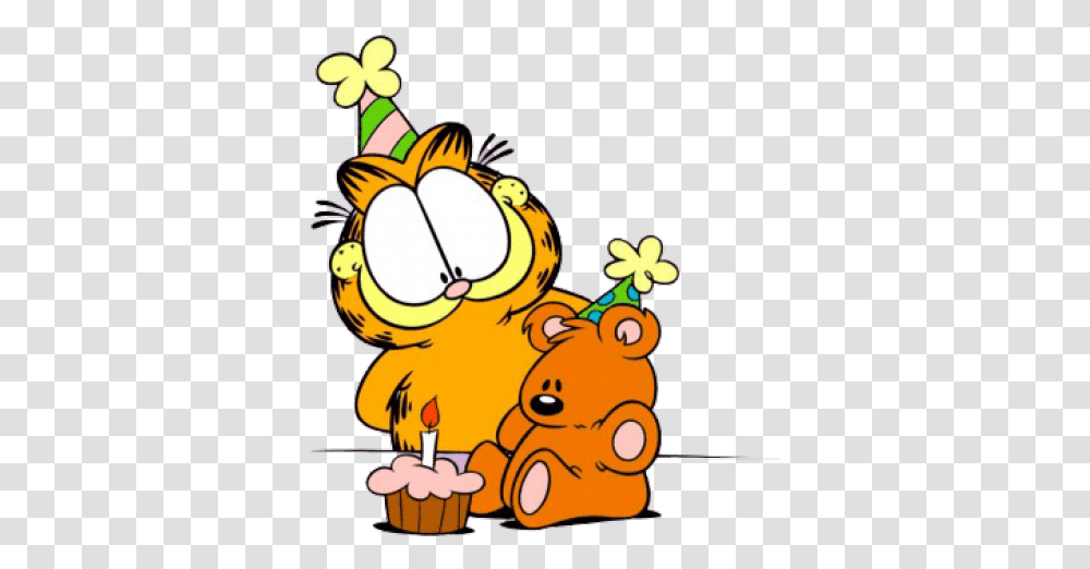 Garfield Clipart Top Chef Garfield Birthday Happy Birthday Garfield Pooky, Graphics, Plant, Floral Design, Pattern Transparent Png