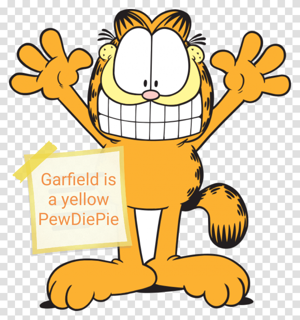 Garfield Is A Yellow Pewdiepie Odie Garfield, Plant, Animal, Mammal Transparent Png
