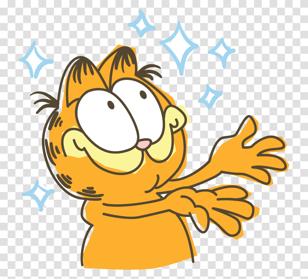 Garfield Line Messaging Sticker Cartoon, Paper, Poster, Advertisement Transparent Png