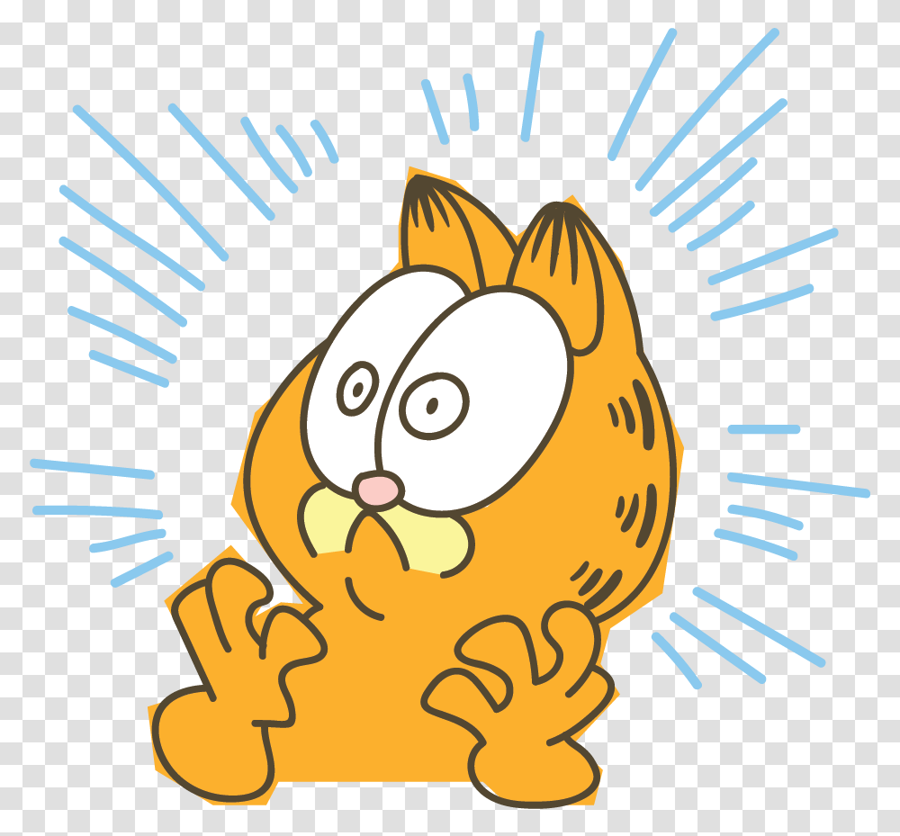 Garfield Line Messaging Sticker Stickers Garfield, Animal, Bird, Outdoors, Mammal Transparent Png