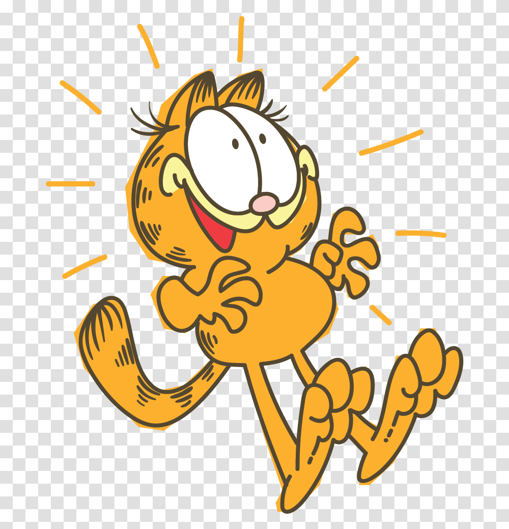Garfield Line Stickers Garfield Line Sticker, Graphics, Art, Hand, Symbol Transparent Png