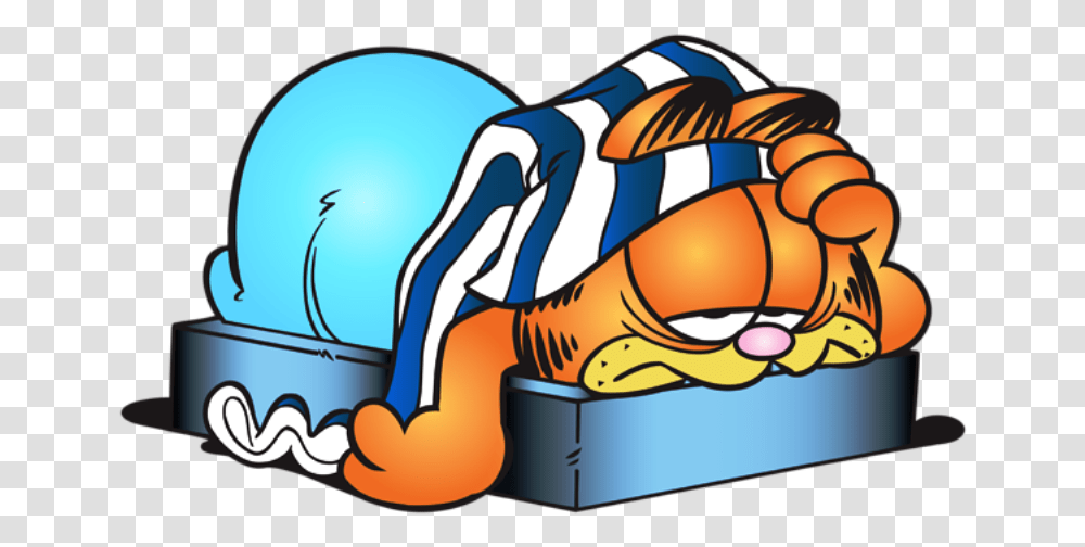 Garfield Nesty Lack Of Sleep Cartoon, Meal, Food, Animal Transparent Png