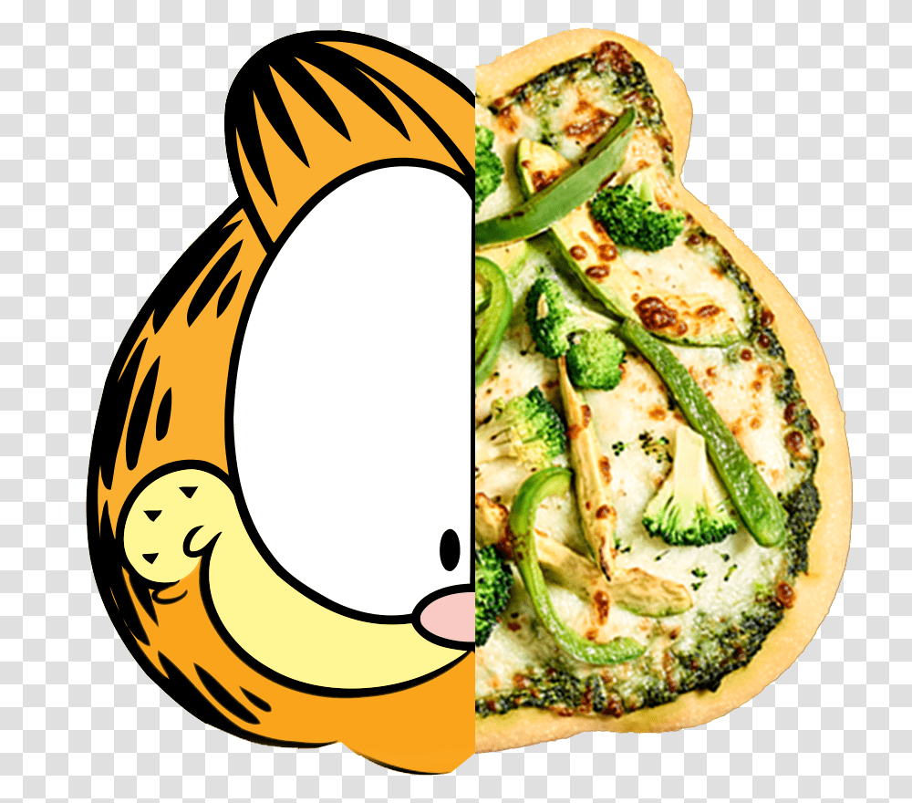 Garfield Shaped Pizza, Banana, Fruit, Plant, Food Transparent Png