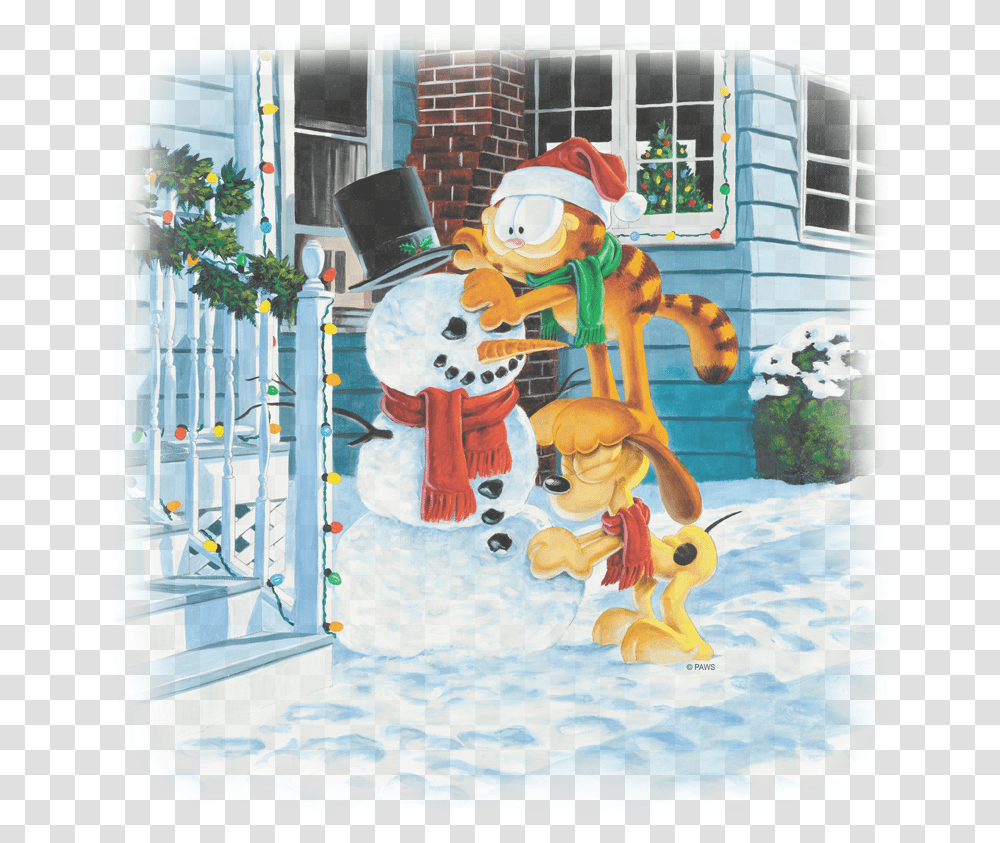 Garfield Snow Fun Kid's T Shirt, Nature, Outdoors, Winter, Snowman Transparent Png