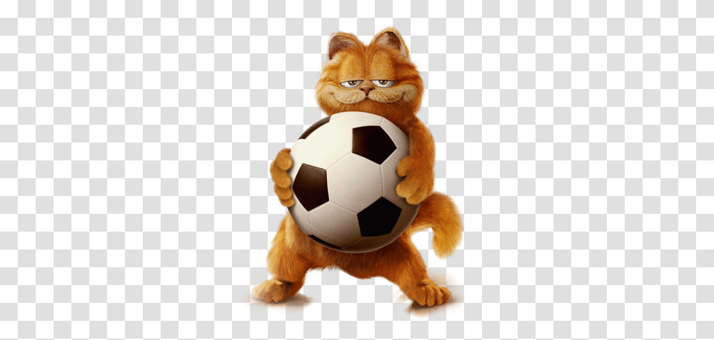 Garfield With Ball Free Picture In Garfield Football, Soccer Ball, Team Sport, Person, People Transparent Png