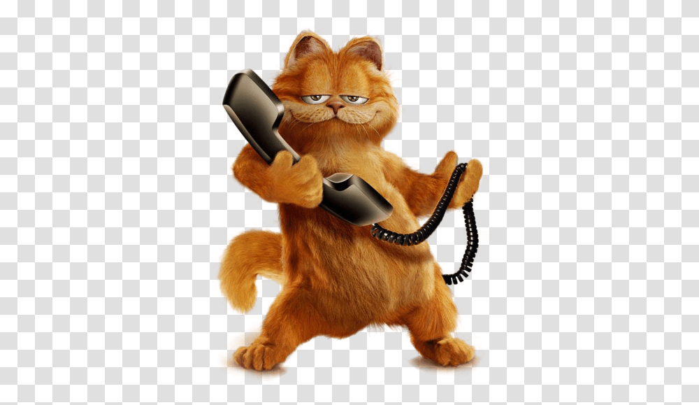 Garfield With Phone Free Picture Garfield With Phone, Electronics, Dog, Pet, Canine Transparent Png