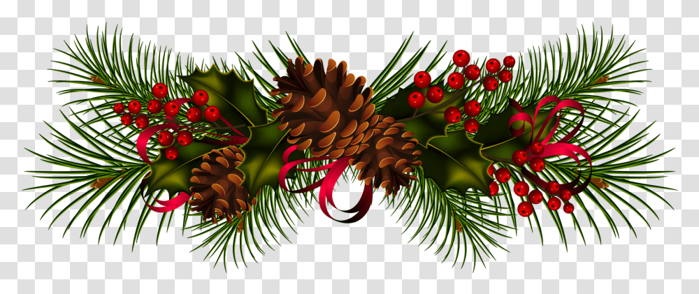 Garland Christmas Wreath Clip Art Christmas Pine Cones Clipart, Ornament, Pattern, Plant, Tree Transparent Png