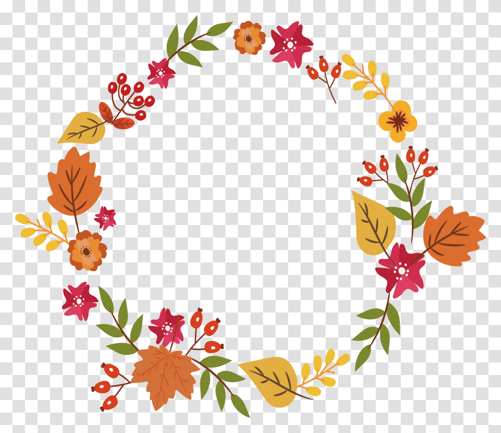 Garland Clipart Autumn Fall Leaf Wreath Clipart, Floral Design, Pattern Transparent Png