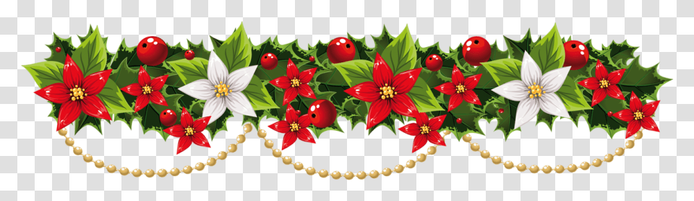 Garland Clipart Merry Christmas Christmas Garland Clipart, Floral Design, Pattern, Plant Transparent Png