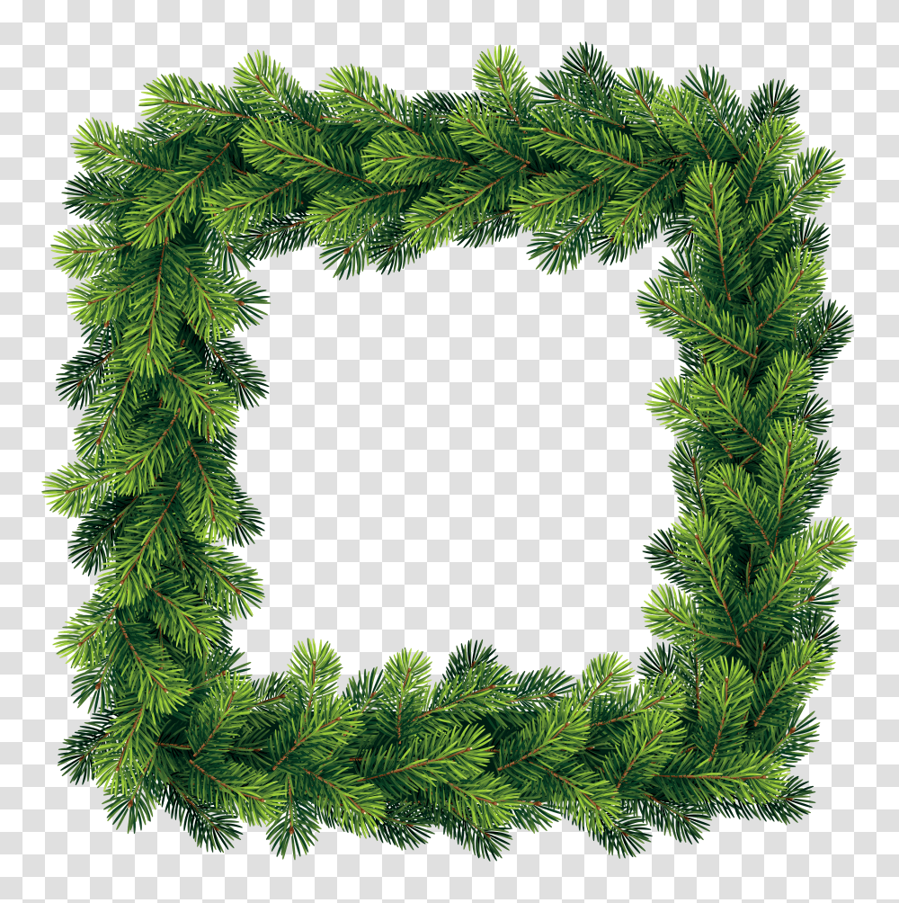Garland Clipart Pine Cone Border Christmas Card Frame Transparent Png