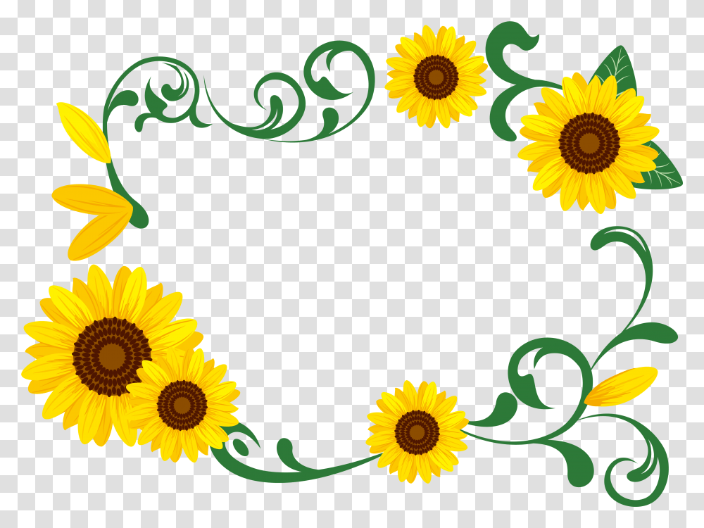 Garland Clipart Sunflower Clipart Sunflowers, Plant, Blossom, Daisy, Daisies Transparent Png