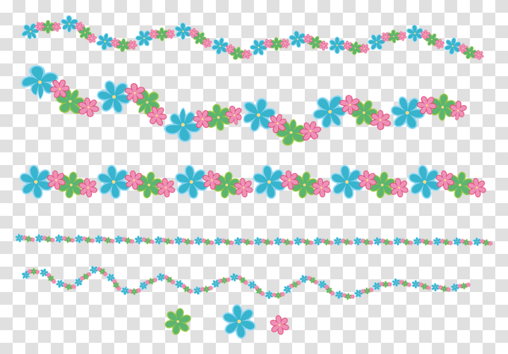 Garland Flowers Spring Graphic Summer Plant, Texture, Pattern, Rug, Crowd Transparent Png