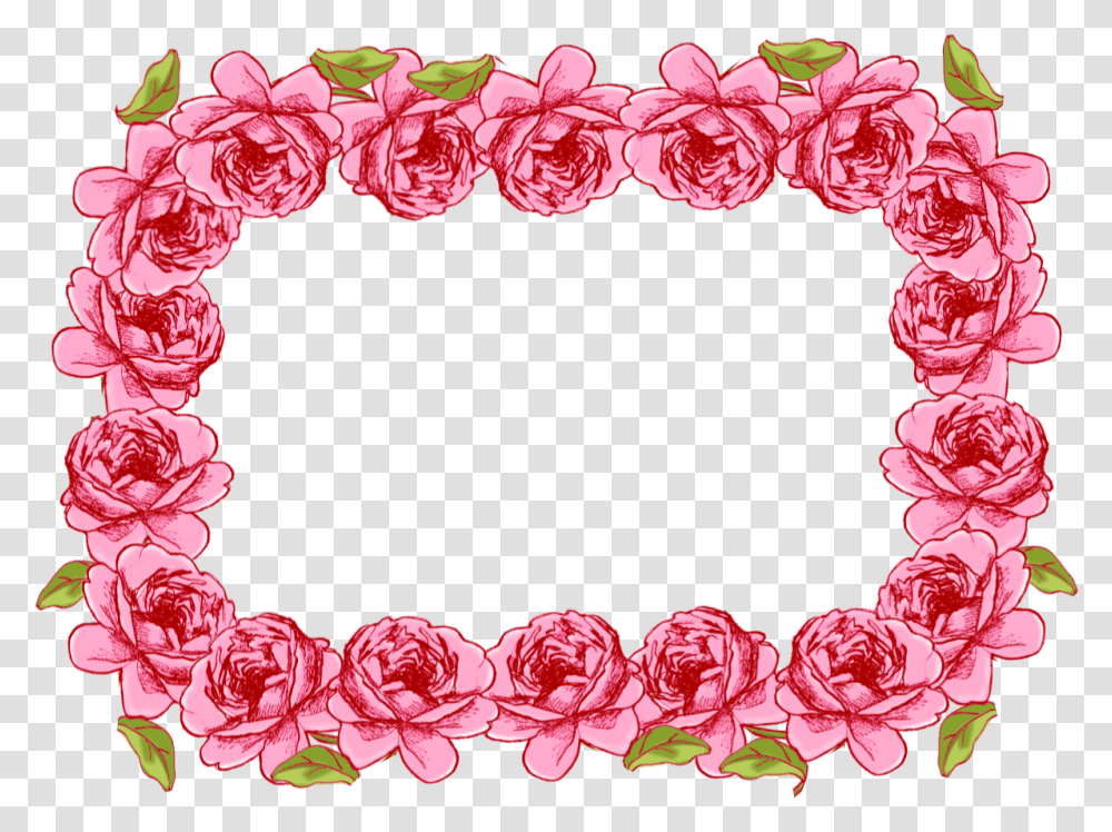 Garland Frame, Plant, Flower, Blossom, Rose Transparent Png