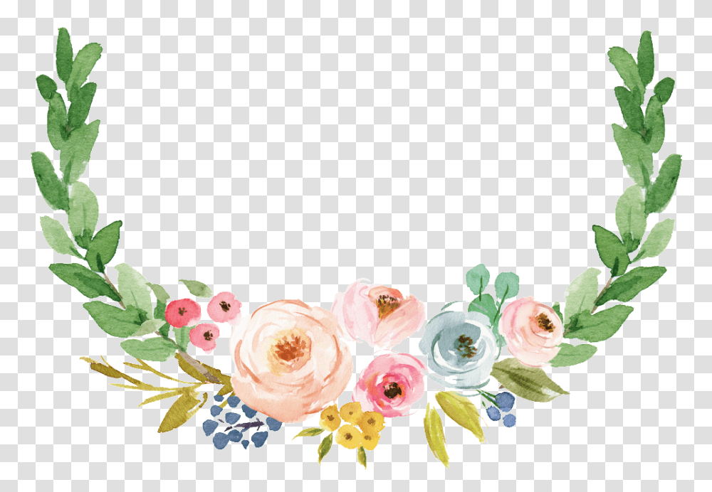 Garland Hand Painted Flowers This Backgrounds Background Flower, Floral Design, Pattern Transparent Png