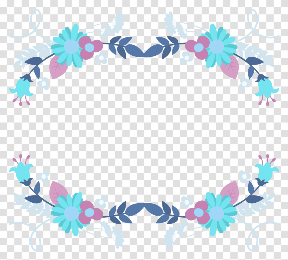 Garland Laurel Wreath Blue Fresh And Psd, Floral Design, Pattern Transparent Png