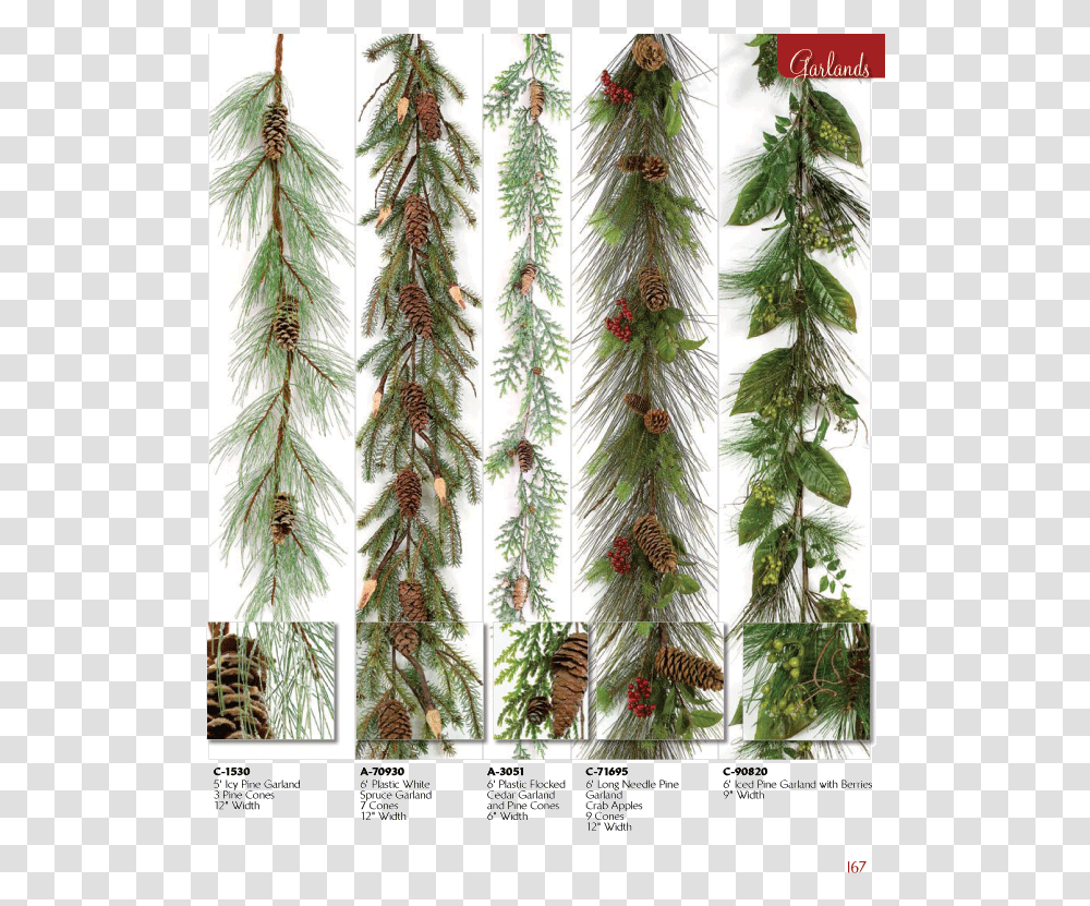 Garland Long Pine Needle Garland Artificial White Long Needle Pine Garland, Plant, Tree, Christmas Tree, Ornament Transparent Png