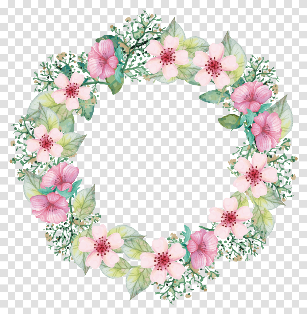Garland Vector Pataka Pink Flower Wreath Vector, Plant, Blossom, Floral Design, Pattern Transparent Png