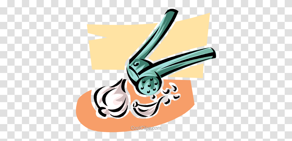 Garlic Press Royalty Free Vector Clip Art Illustration, Plant, Food, Vegetable Transparent Png