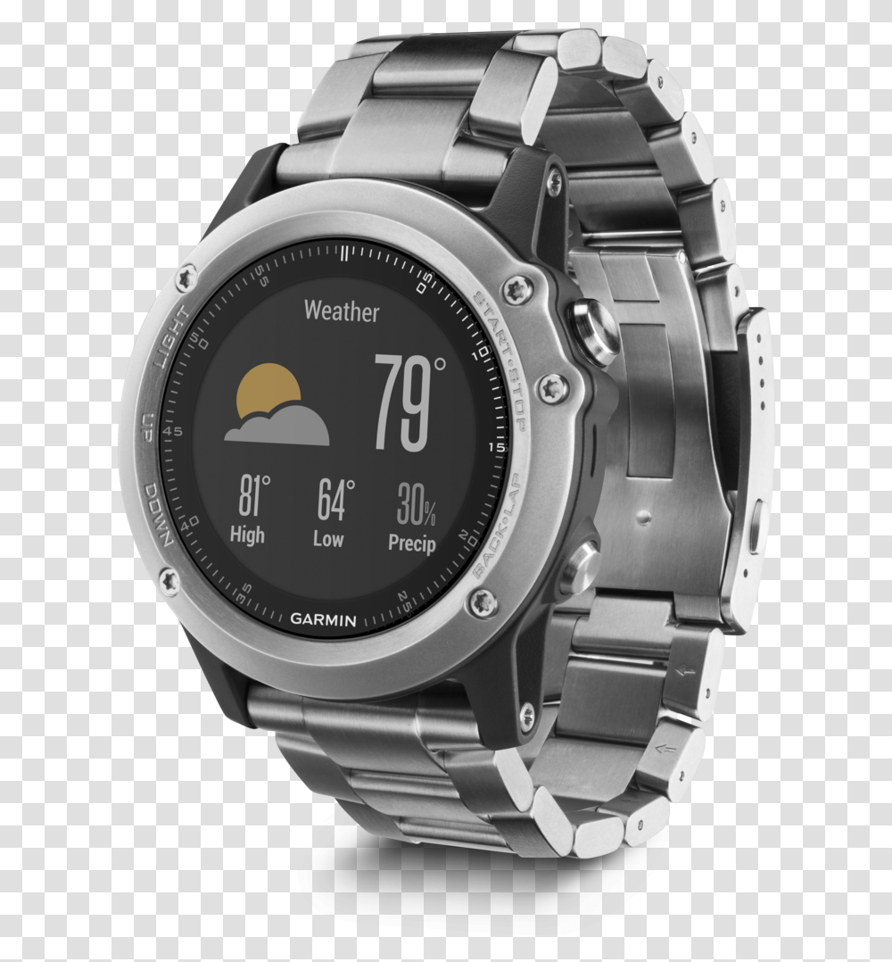 Garmin Fenix 3 Sapphire Titanium, Wristwatch, Digital Watch Transparent Png